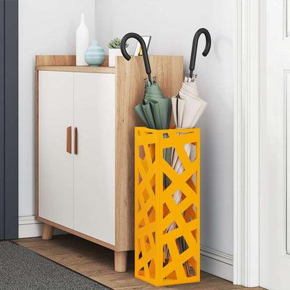 Umbrella Stand with Storage Mustard 15.5 x 15.5 x 49 cm Metal