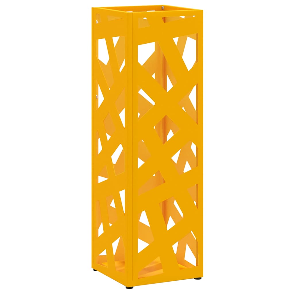 Umbrella Stand with Storage Mustard 15.5 x 15.5 x 49 cm Metal