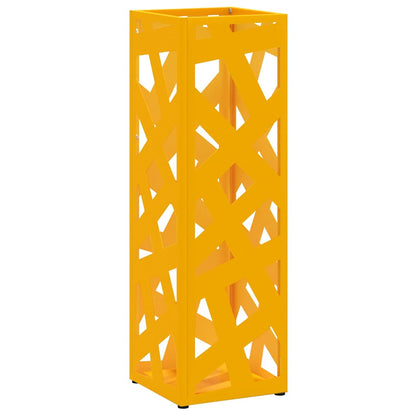 Umbrella Stand with Storage Mustard 15.5 x 15.5 x 49 cm Metal