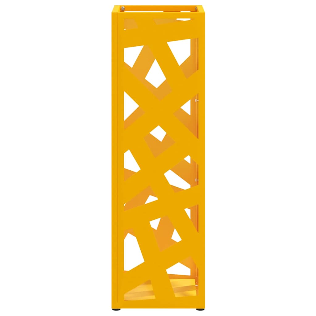 Umbrella Stand with Storage Mustard 15.5 x 15.5 x 49 cm Metal