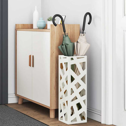 Umbrella Stand with Storage White 15.5 x 15.5 x 49 cm Metal