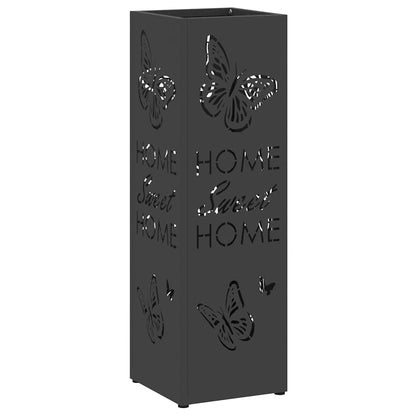Umbrella Stand with Storage Black 15.5 x 15.5 x 49 cm Metal