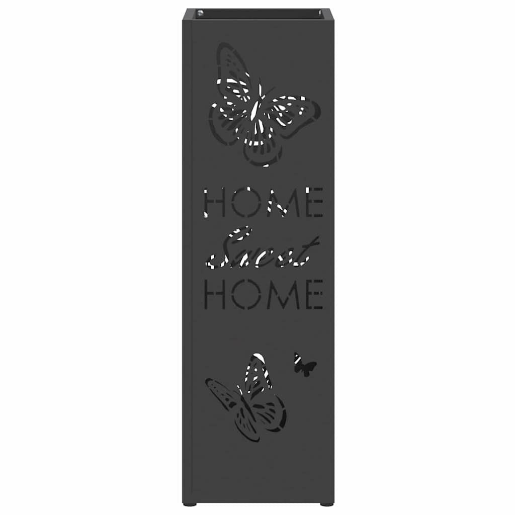 Umbrella Stand with Storage Black 15.5 x 15.5 x 49 cm Metal