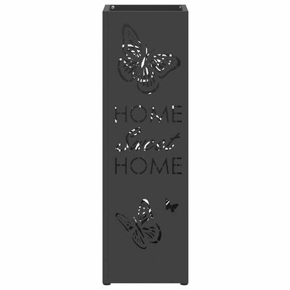 Umbrella Stand with Storage Black 15.5 x 15.5 x 49 cm Metal