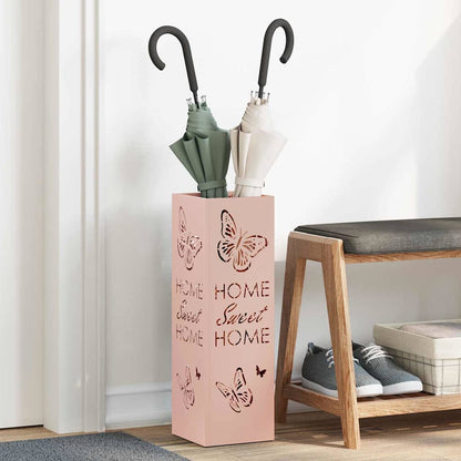 Umbrella Stand with Storage Pink 15.5 x 15.5 x 49 cm Metal