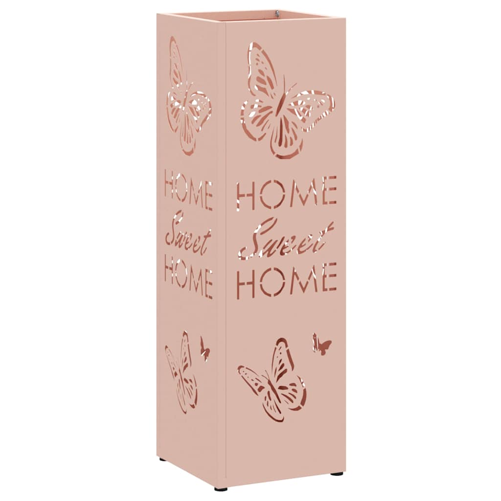 Umbrella Stand with Storage Pink 15.5 x 15.5 x 49 cm Metal