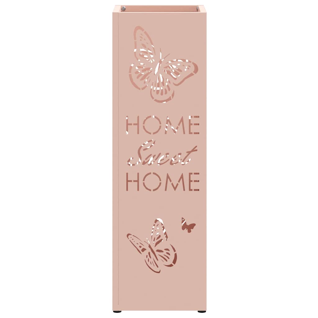 Umbrella Stand with Storage Pink 15.5 x 15.5 x 49 cm Metal