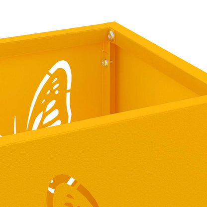 Umbrella Stand with Storage Mustard 15.5 x 15.5 x 49 cm Metal