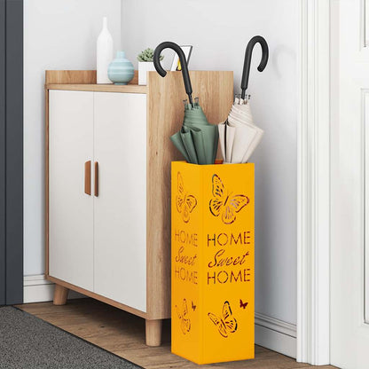 Umbrella Stand with Storage Mustard 15.5 x 15.5 x 49 cm Metal