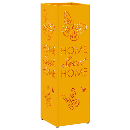 Umbrella Stand with Storage Mustard 15.5 x 15.5 x 49 cm Metal