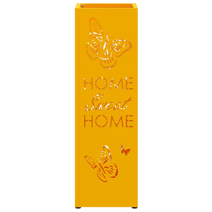 Umbrella Stand with Storage Mustard 15.5 x 15.5 x 49 cm Metal
