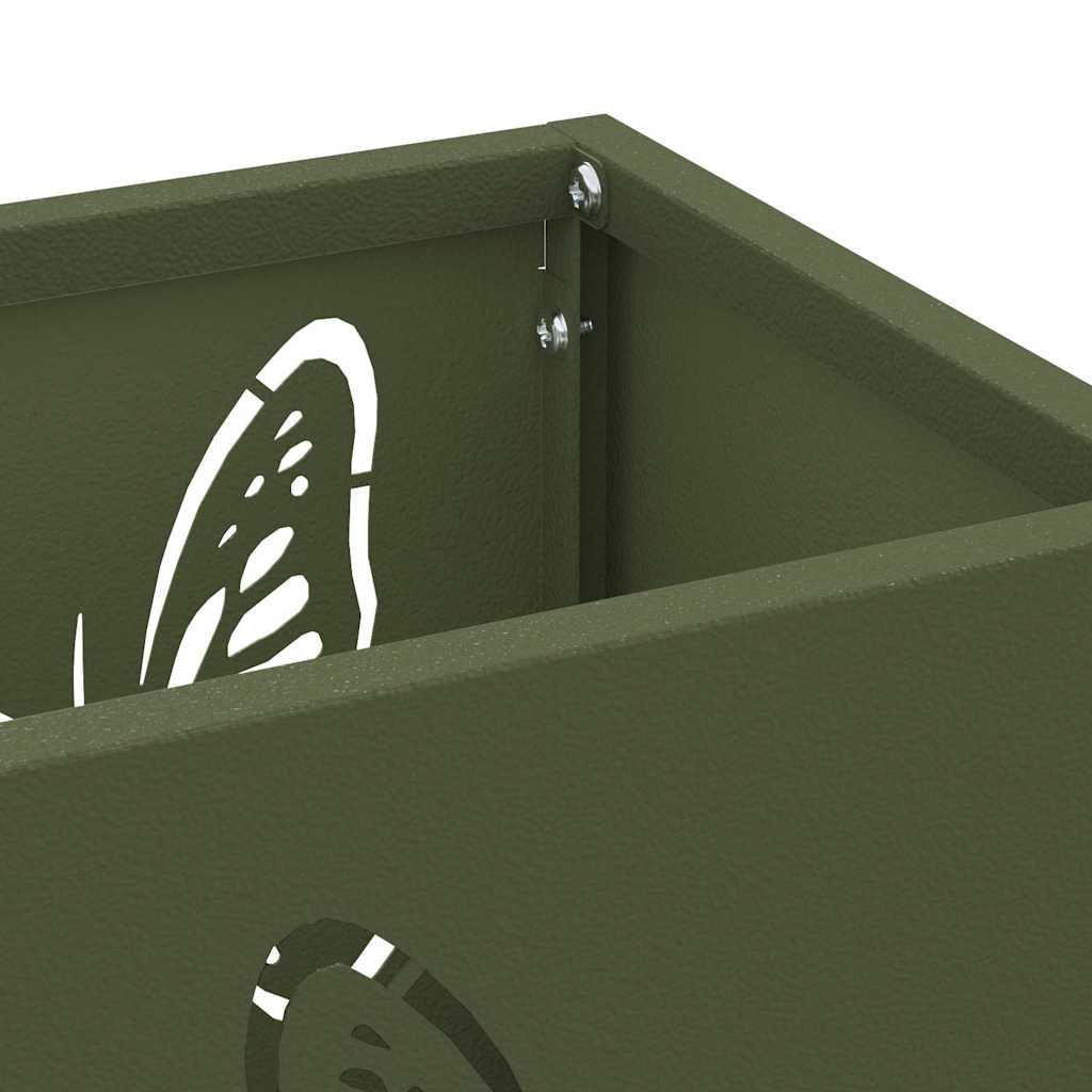 Umbrella Stand with Storage Olive 15.5 x 15.5 x 49 cm Metal