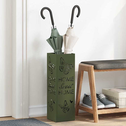 Umbrella Stand with Storage Olive 15.5 x 15.5 x 49 cm Metal