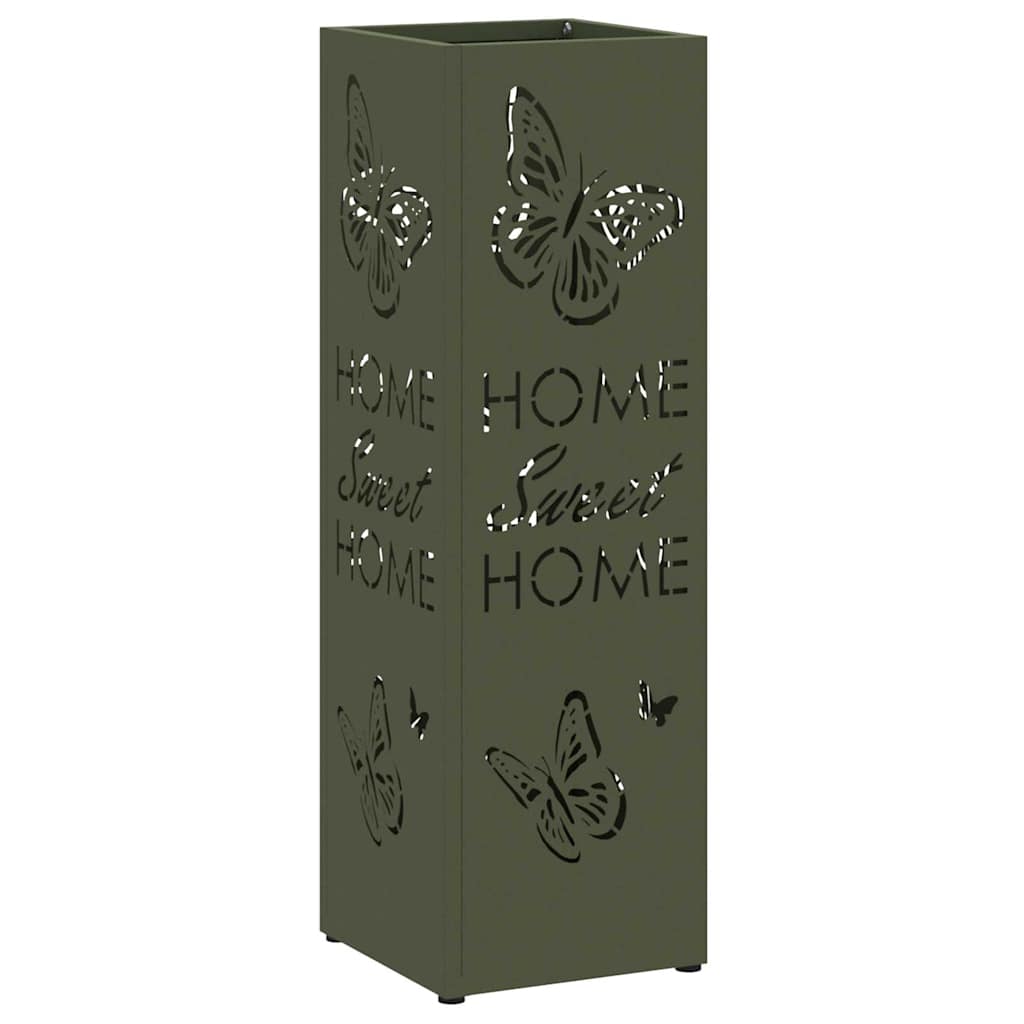 Umbrella Stand with Storage Olive 15.5 x 15.5 x 49 cm Metal