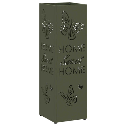 Umbrella Stand with Storage Olive 15.5 x 15.5 x 49 cm Metal