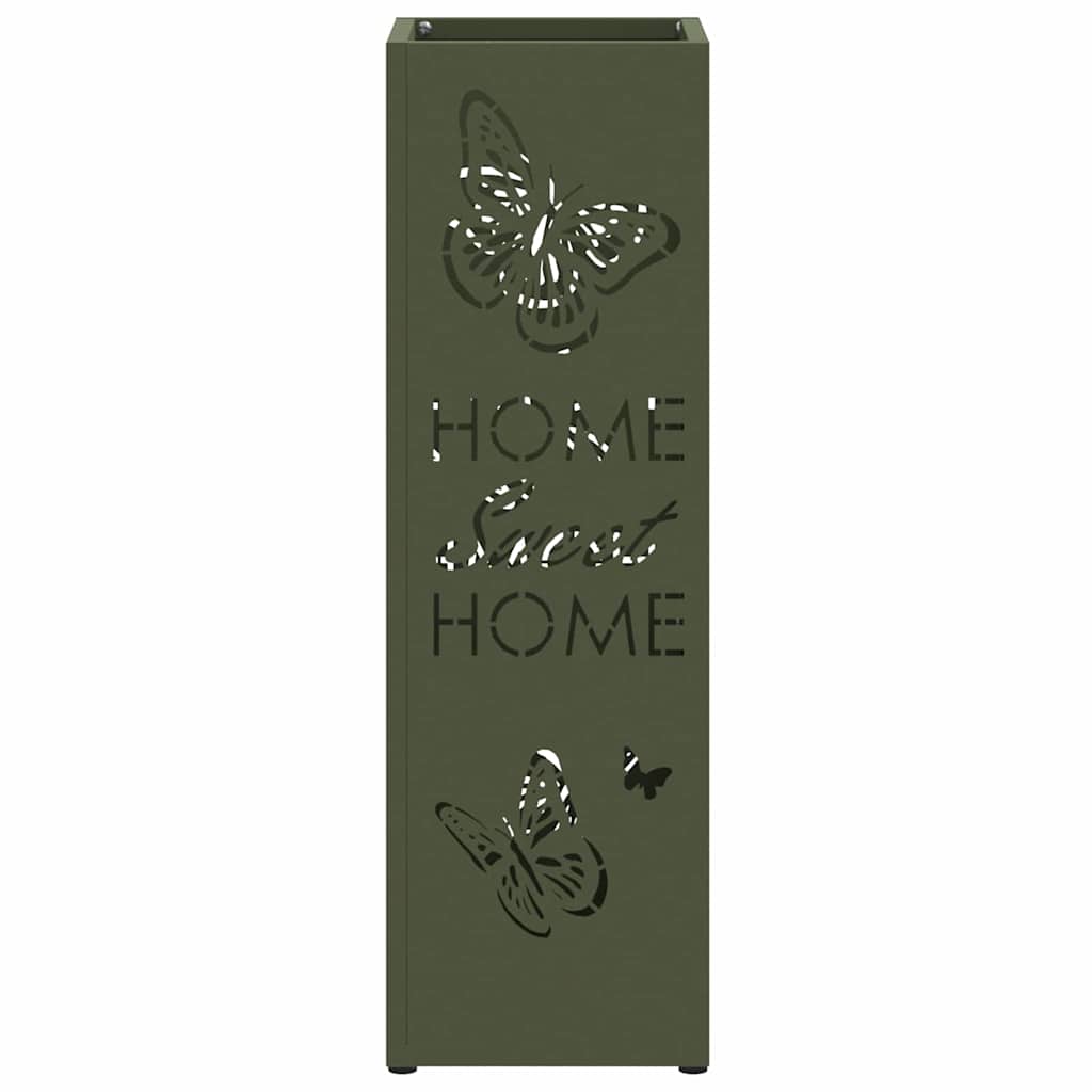 Umbrella Stand with Storage Olive 15.5 x 15.5 x 49 cm Metal