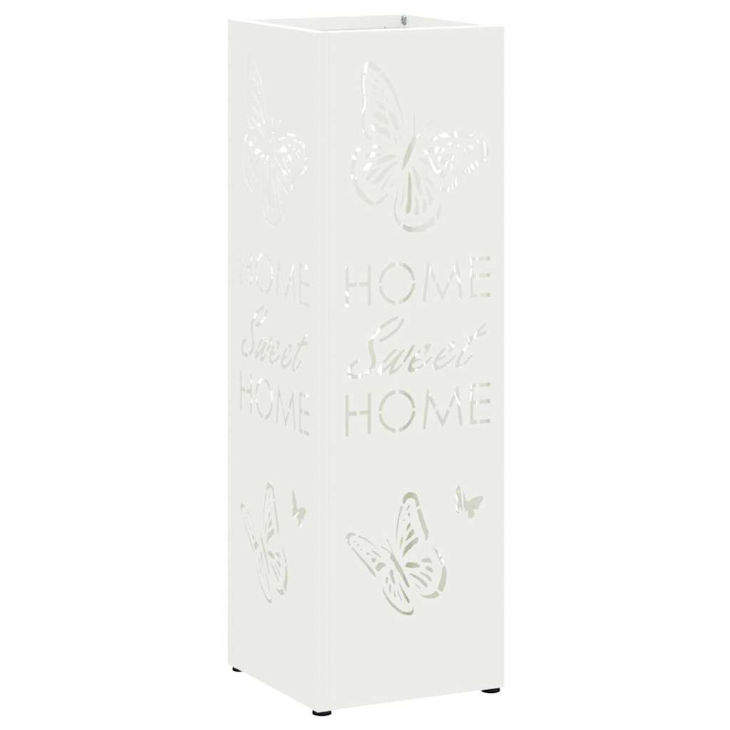 Umbrella Stand with Storage White 15.5 x 15.5 x 49 cm Metal