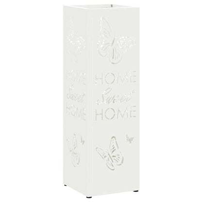 Umbrella Stand with Storage White 15.5 x 15.5 x 49 cm Metal