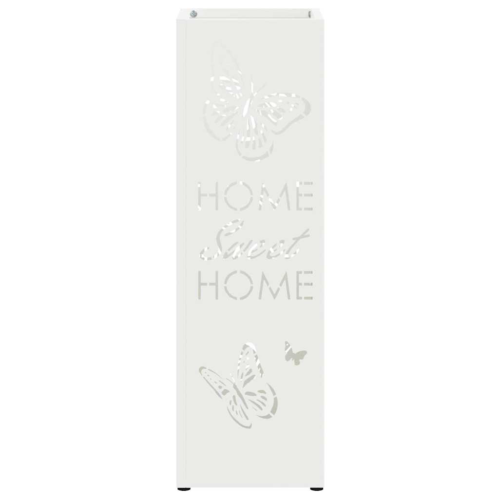 Umbrella Stand with Storage White 15.5 x 15.5 x 49 cm Metal