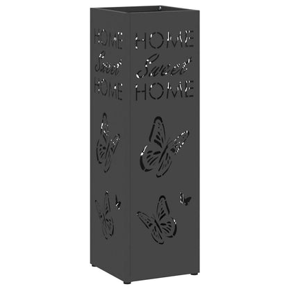 Umbrella Stand with Storage Black 15.5 x 15.5 x 49 cm Metal