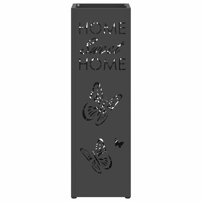 Umbrella Stand with Storage Black 15.5 x 15.5 x 49 cm Metal