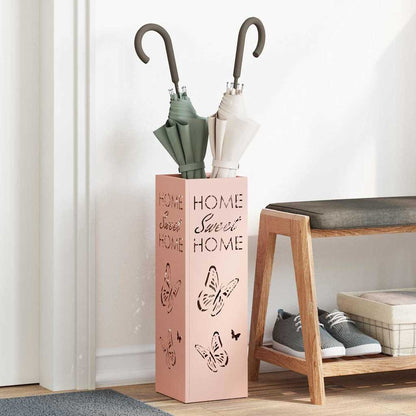 Umbrella Stand with Storage Pink 15.5 x 15.5 x 49 cm Metal