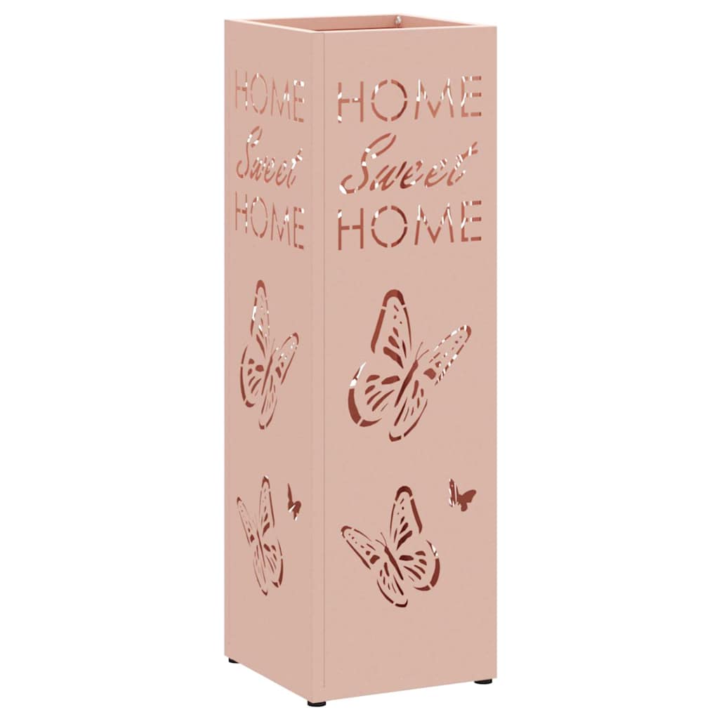 Umbrella Stand with Storage Pink 15.5 x 15.5 x 49 cm Metal