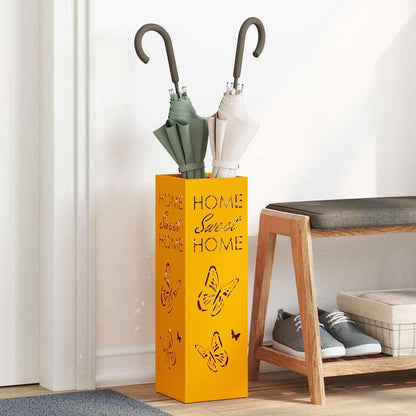 Umbrella Stand with Storage Mustard 15.5 x 15.5 x 49 cm Metal