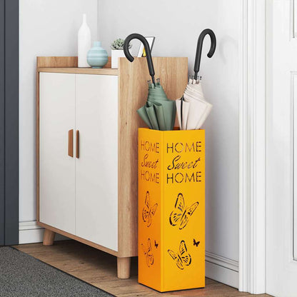 Umbrella Stand with Storage Mustard 15.5 x 15.5 x 49 cm Metal