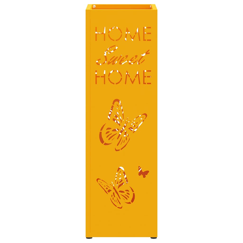 Umbrella Stand with Storage Mustard 15.5 x 15.5 x 49 cm Metal