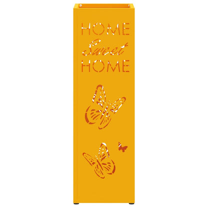 Umbrella Stand with Storage Mustard 15.5 x 15.5 x 49 cm Metal