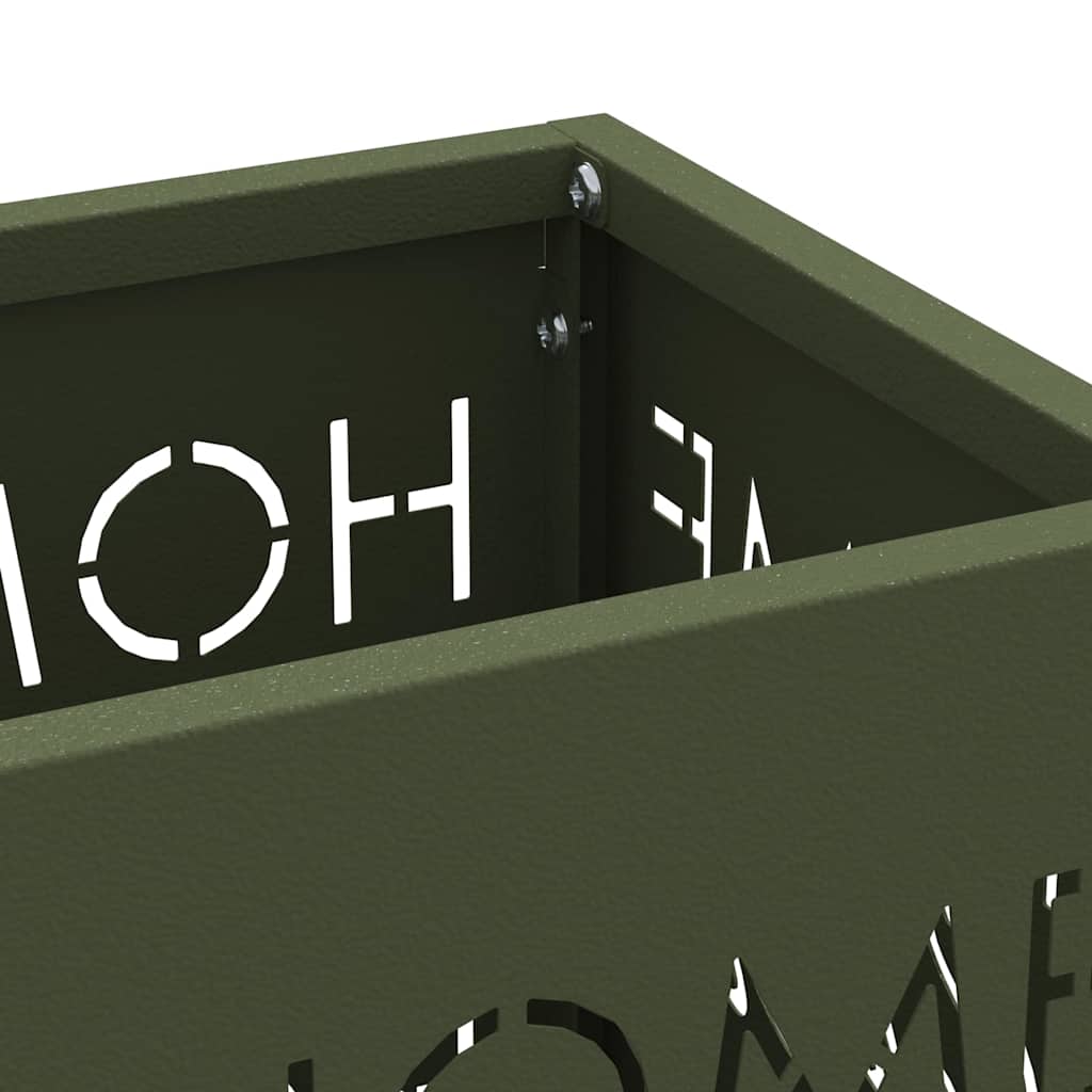 Umbrella Stand with Storage Olive 15.5 x 15.5 x 49 cm Metal