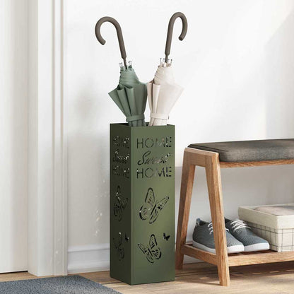 Umbrella Stand with Storage Olive 15.5 x 15.5 x 49 cm Metal