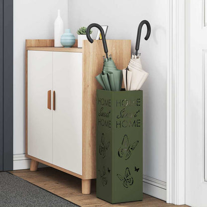 Umbrella Stand with Storage Olive 15.5 x 15.5 x 49 cm Metal
