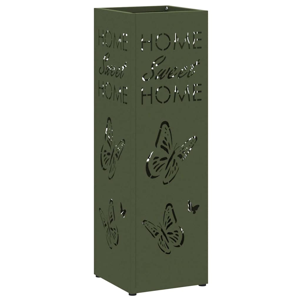Umbrella Stand with Storage Olive 15.5 x 15.5 x 49 cm Metal