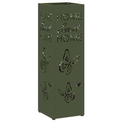 Umbrella Stand with Storage Olive 15.5 x 15.5 x 49 cm Metal