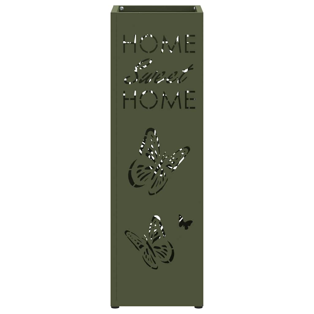 Umbrella Stand with Storage Olive 15.5 x 15.5 x 49 cm Metal