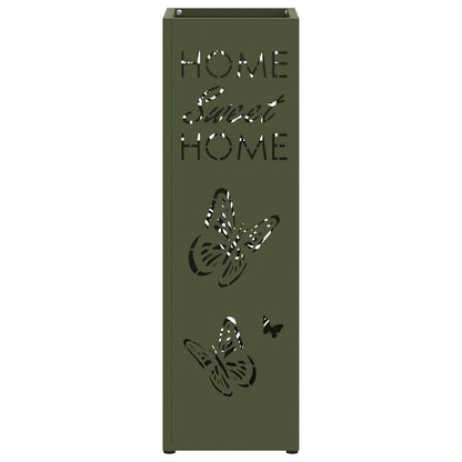 Umbrella Stand with Storage Olive 15.5 x 15.5 x 49 cm Metal