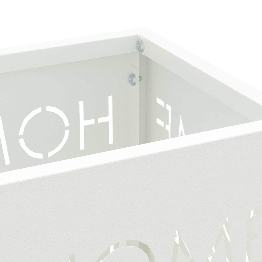 Umbrella Stand with Storage White 15.5 x 15.5 x 49 cm Metal