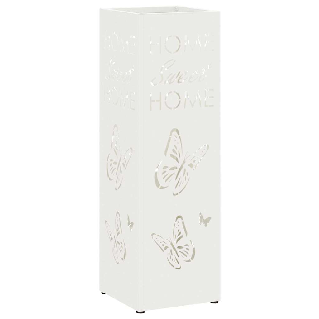 Umbrella Stand with Storage White 15.5 x 15.5 x 49 cm Metal