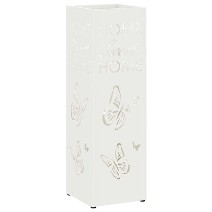 Umbrella Stand with Storage White 15.5 x 15.5 x 49 cm Metal