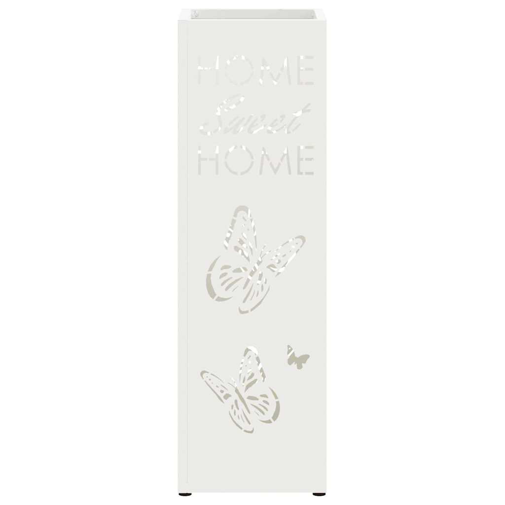Umbrella Stand with Storage White 15.5 x 15.5 x 49 cm Metal