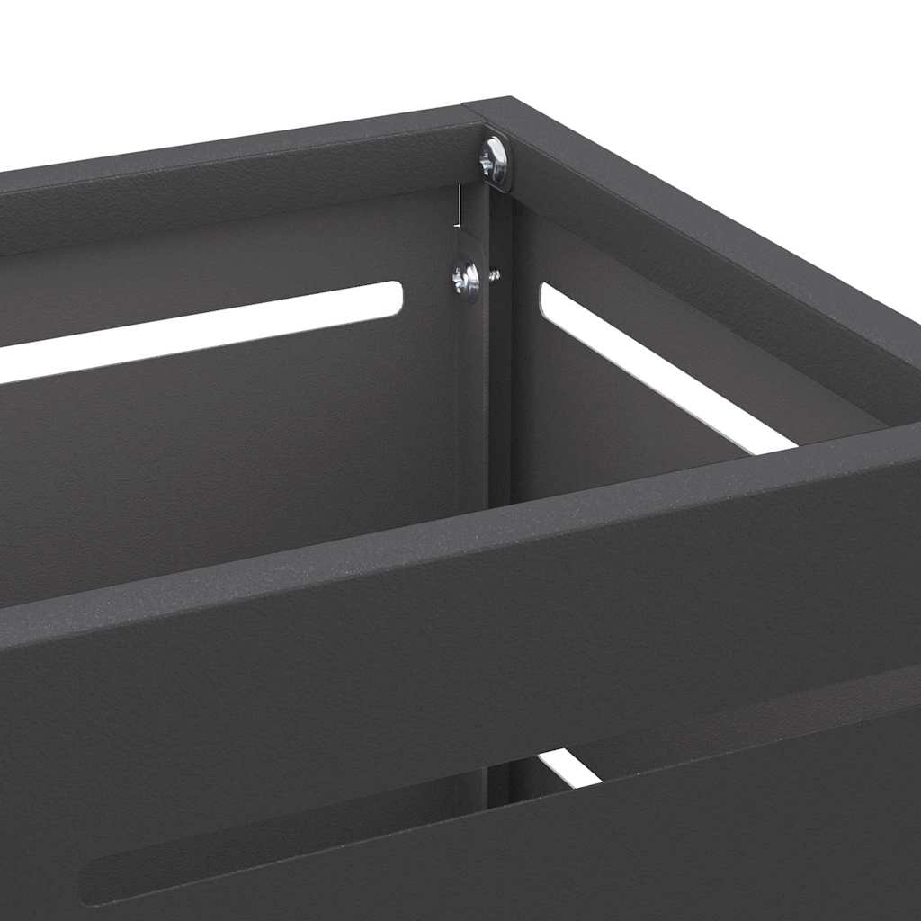 Umbrella Stand with Storage Black 15.5 x 15.5 x 49 cm Metal