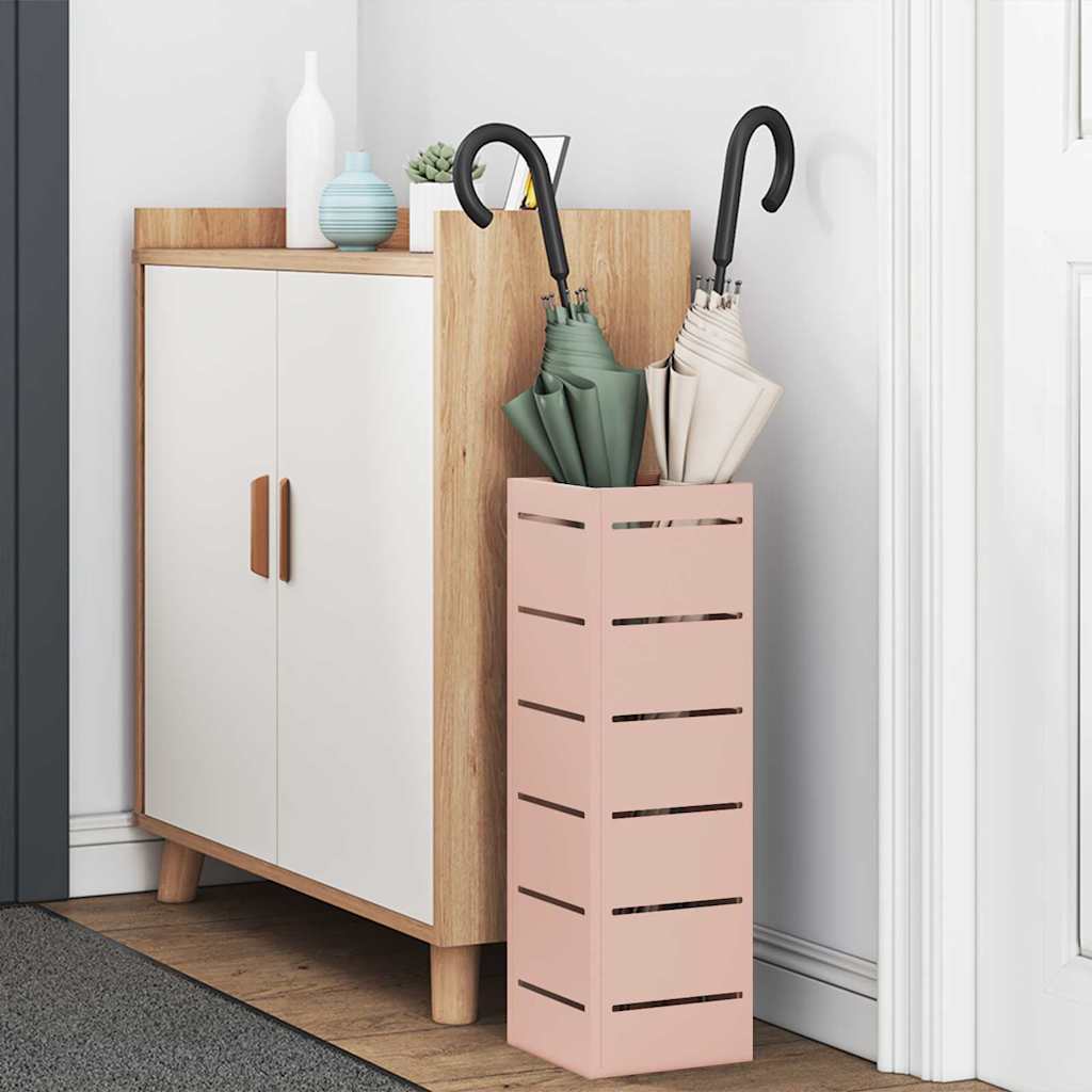 Umbrella Stand with Storage Pink 15.5 x 15.5 x 49 cm Metal