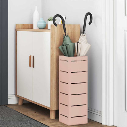 Umbrella Stand with Storage Pink 15.5 x 15.5 x 49 cm Metal