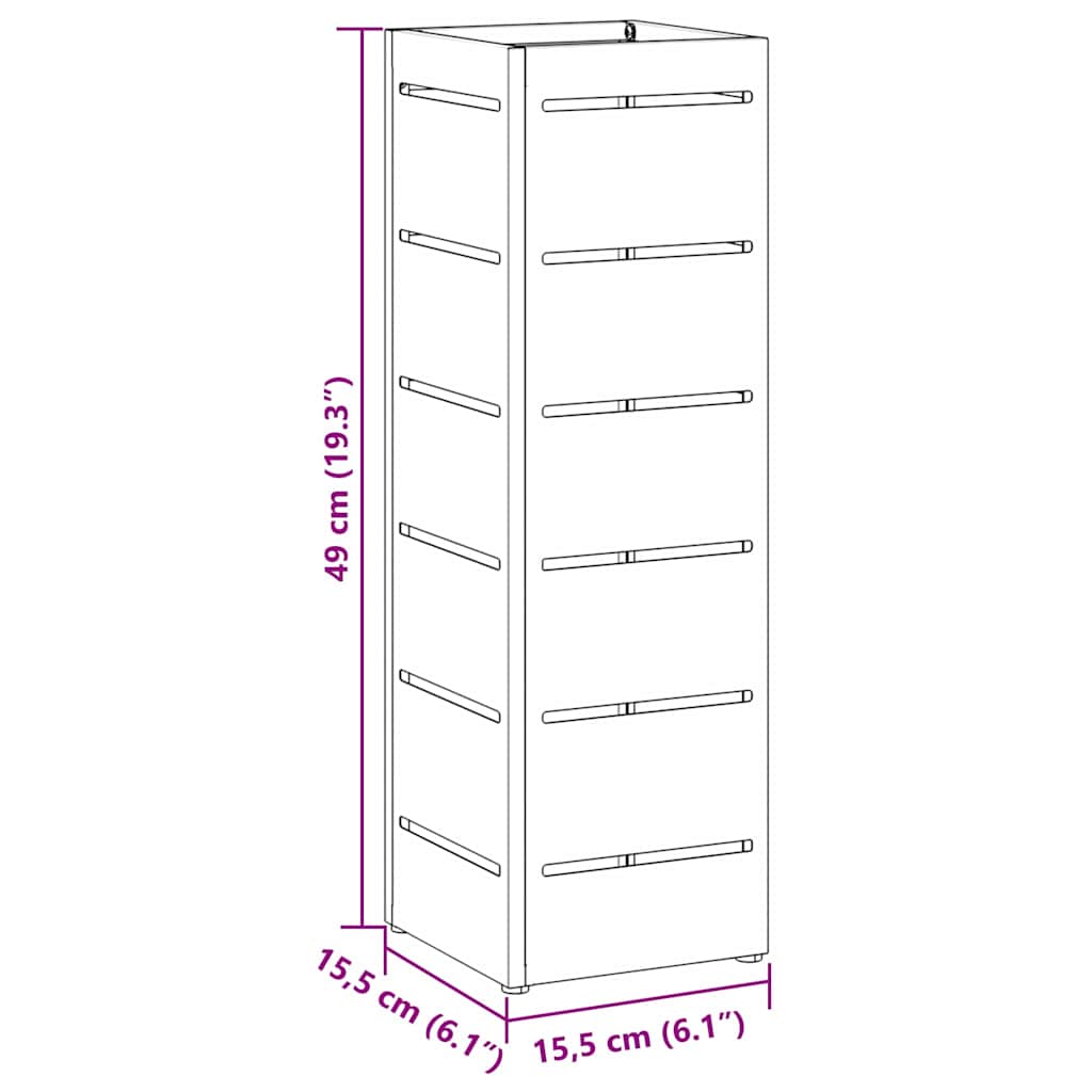 Umbrella Stand with Storage Pink 15.5 x 15.5 x 49 cm Metal