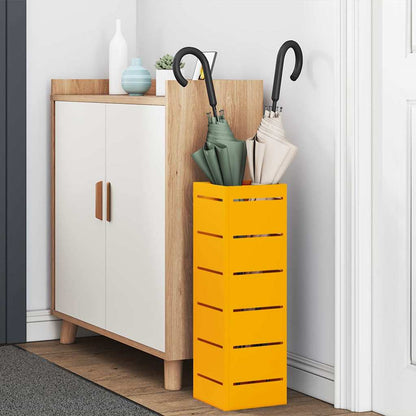 Umbrella Stand with Storage Mustard 15.5 x 15.5 x 49 cm Metal