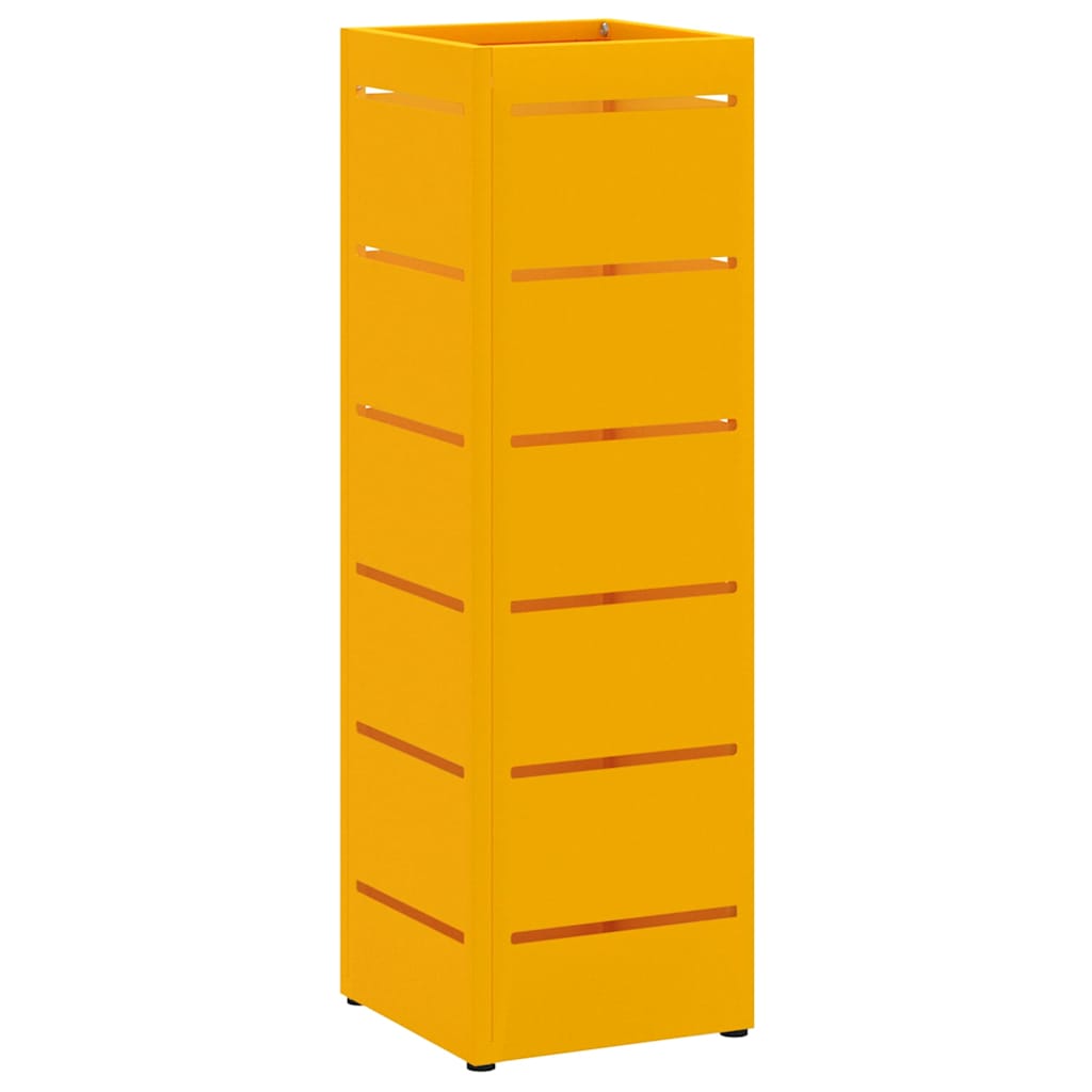 Umbrella Stand with Storage Mustard 15.5 x 15.5 x 49 cm Metal