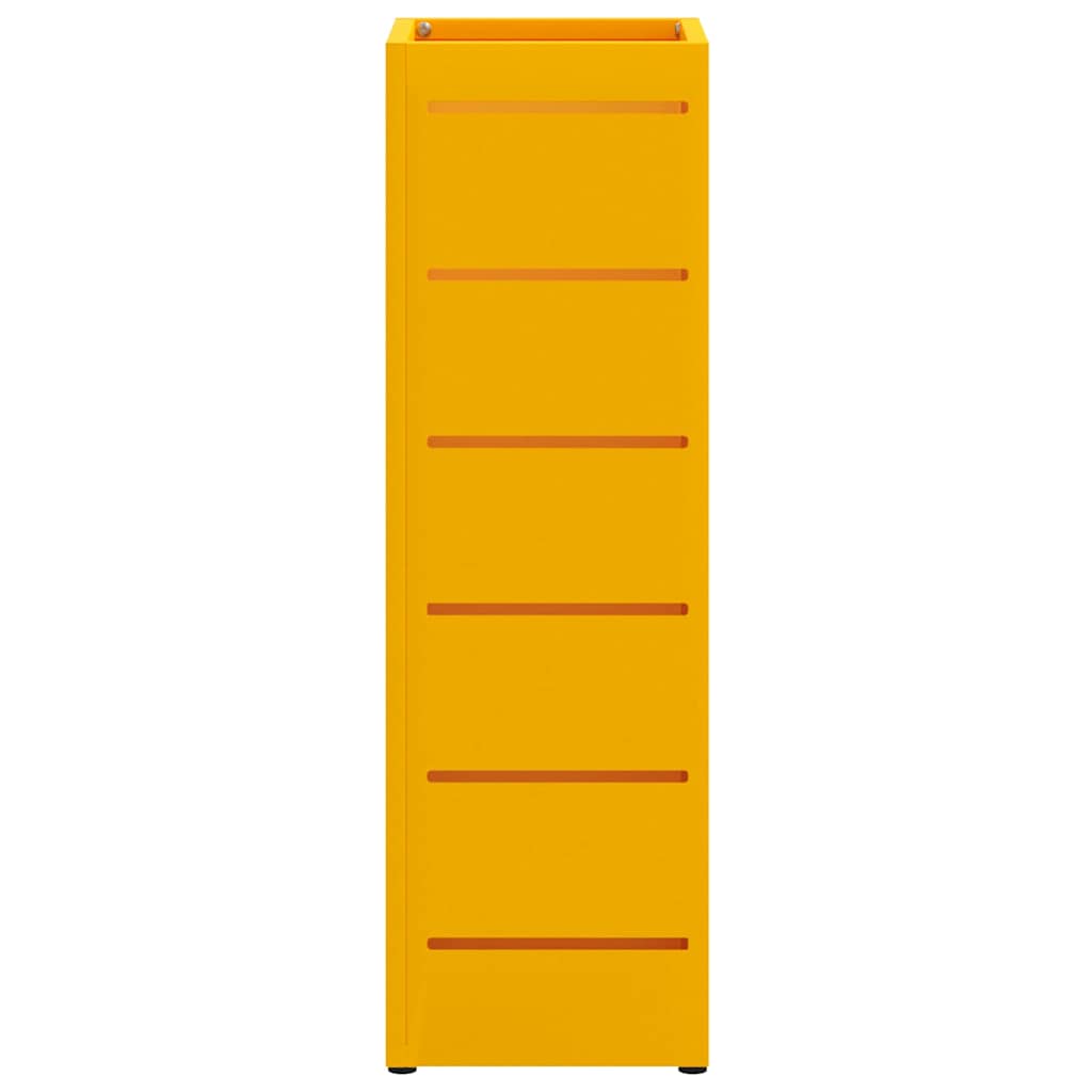Umbrella Stand with Storage Mustard 15.5 x 15.5 x 49 cm Metal