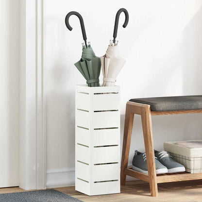 Umbrella Stand with Storage White 15.5 x 15.5 x 49 cm Steel
